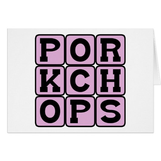Pork Chops, Pig Meat Cards (Front Horizontal)
