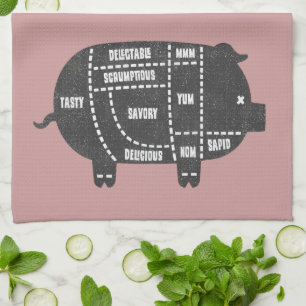 Pork Cuts III Kitchen Towel