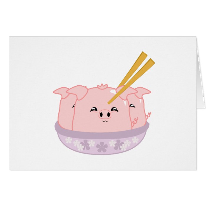 Pork Dumplings Greeting Cards