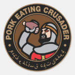 Pork Eating Crusader Classic Round Sticker at Zazzle