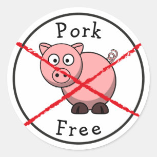 Pork Free No Pigs Food Label Sticker Allergies