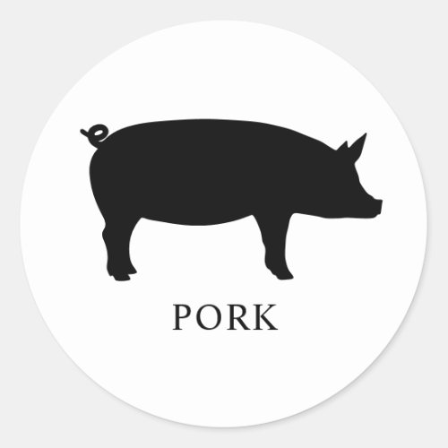 Pork Meal Choice Selection Classic Round Sticker