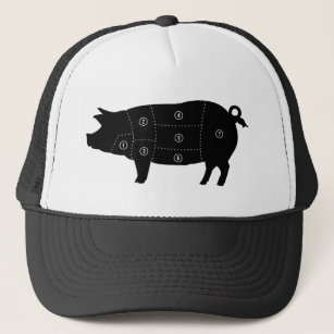 Pork Meat Cuts Butcher Shop Gifts Trucker Hat