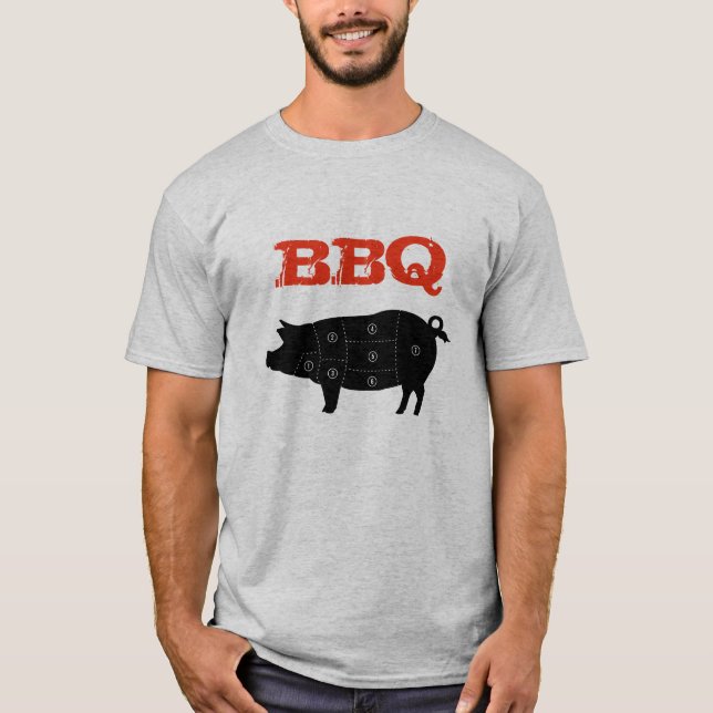 Pork Meat Cuts Butcher T-Shirt (Front)