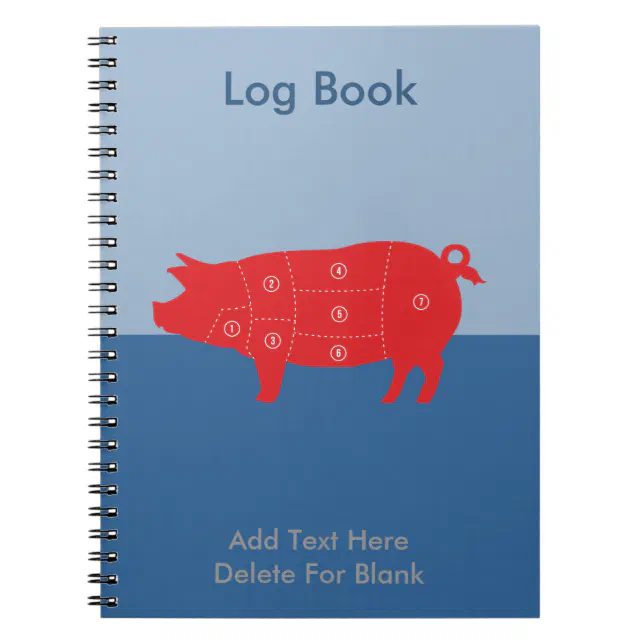 Pork Meat Cuts Chef Cook Pig Chart Notebook | Zazzle