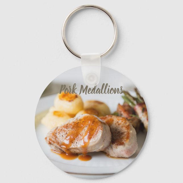 Pork medallions tenderloin with potatoes and beans keychain (Front)