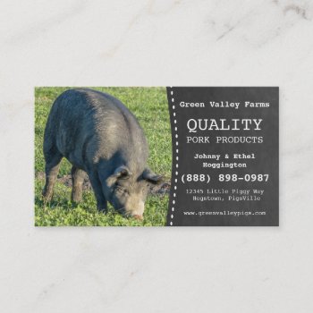 Pork Producer Hog Pig Farm Business Card by CountryCorner at Zazzle