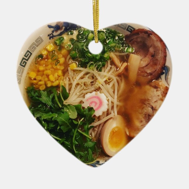 Pork Ramen Noodles Ceramic Ornament (Front)