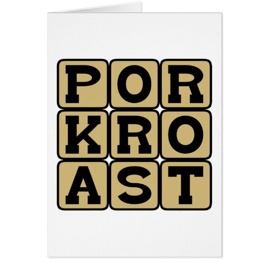 Pork Roast, Pig Dish Cards (Front)