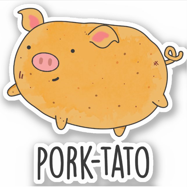 Pork-tato Funny Potato Pun  Sticker (Front)