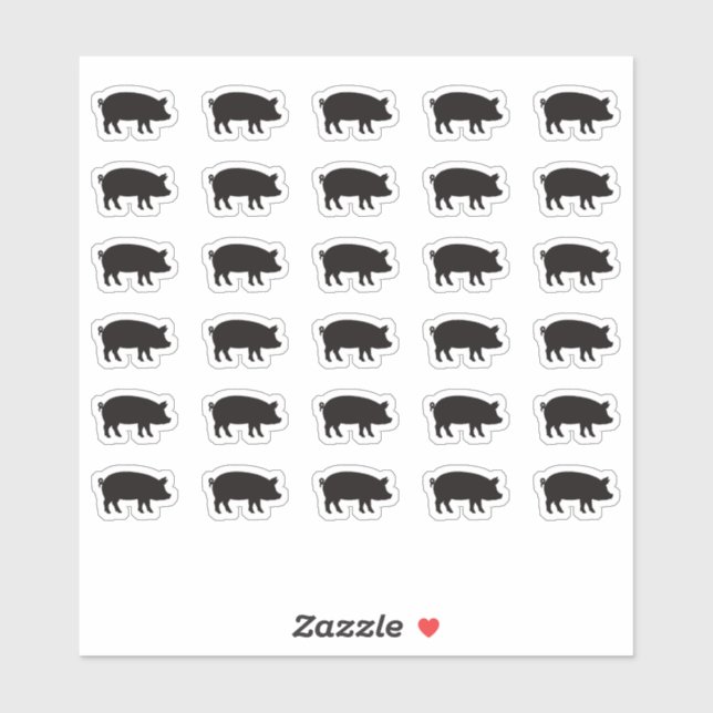 Pork Wedding Place Card Food Meal Menu Choice Sticker (Sheet)