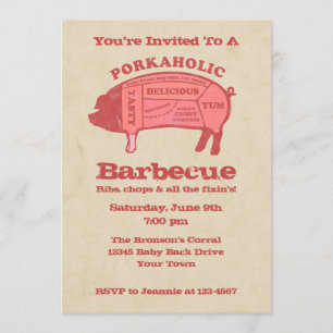 Porkaholic Barbecue Invitation