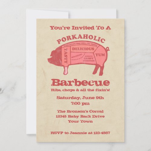 Porkaholic Barbecue Invitation