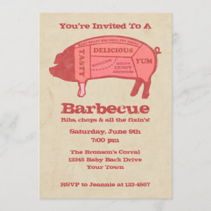 Porkaholic Custom Barbecue Invitation