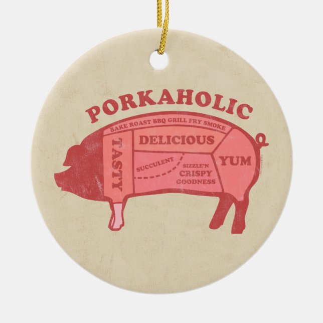 Porkaholic Ornament (Front)