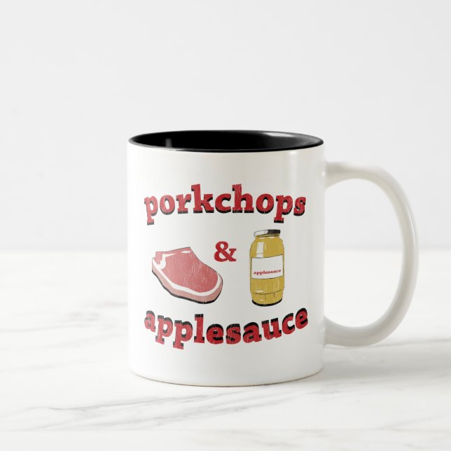 porkchops & applesauce Two-Tone coffee mug (Right)