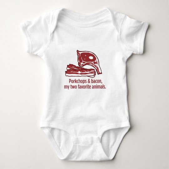 Porkchops & Bacon, my two favorite animals Baby Bodysuit
