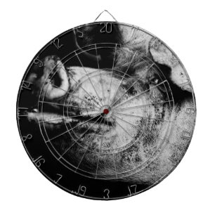 porker portrait dartboard with darts