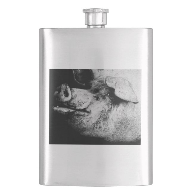 porker portrait hip flask (Front)