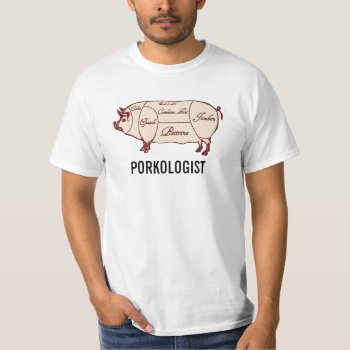 Porkologist Pork Meat Cuts Diagram Chart Shirt by Crosier at Zazzle