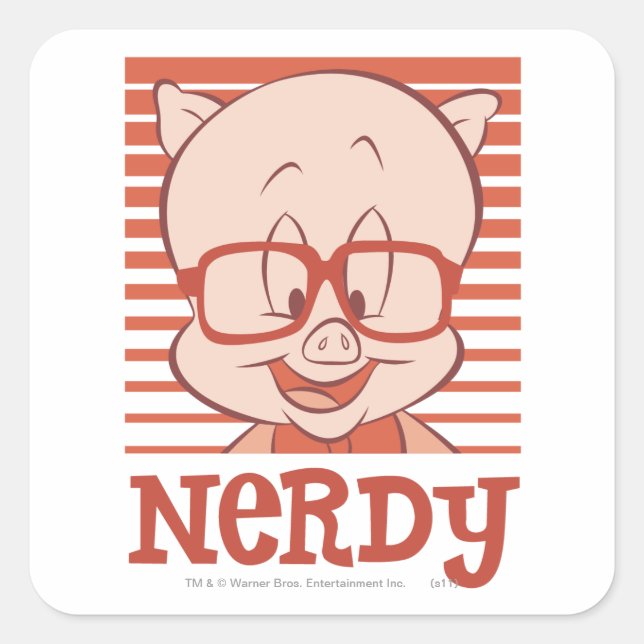 Porky - Nerdy Square Sticker (Front)