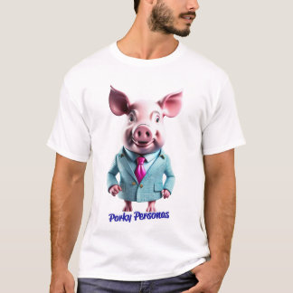 Porky Personas funny Pig characters T-Shirt