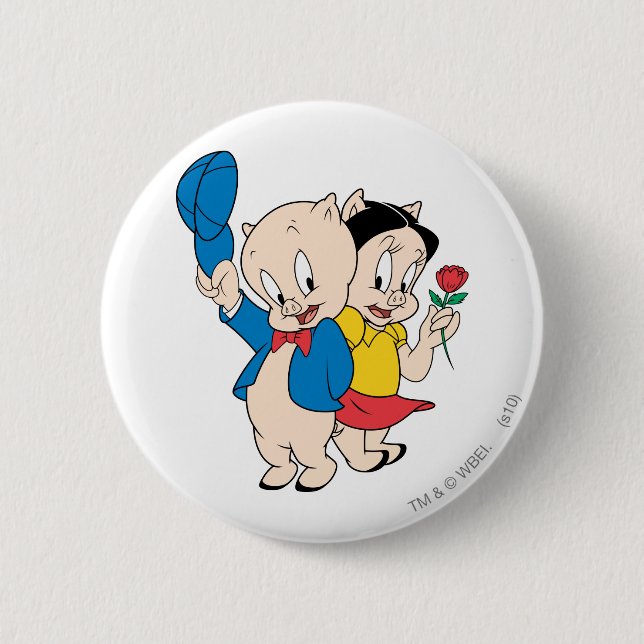 Porky Pig and Petunia Button (Front)