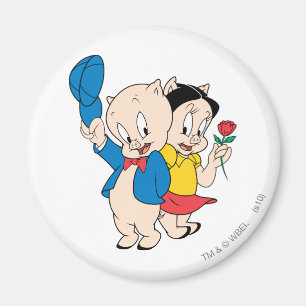 Porky Pig and Petunia Magnet