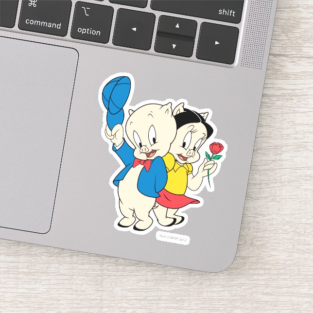 Porky Pig and Petunia Sticker (Detail)