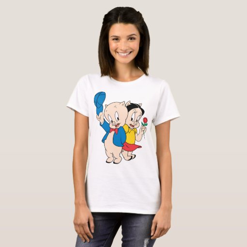 Porky Pig and Petunia T-Shirt | Zazzle