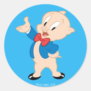 Porky Pig   Classic Pose Classic Round Sticker