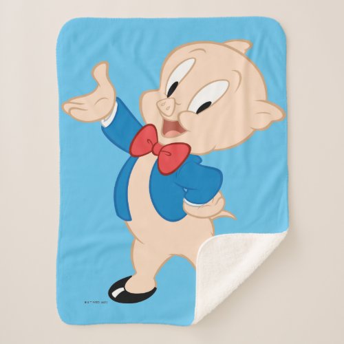 Porky Pig  Classic Pose Sherpa Blanket