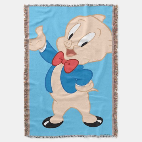 Porky Pig  Classic Pose Throw Blanket