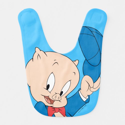 Porky Pig  Waving Hat Bib