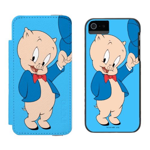 Porky Pig  Waving Hat iPhone SE55s Wallet Case