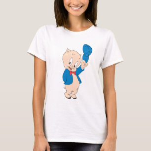 Porky Pig Waving Hat T-Shirt