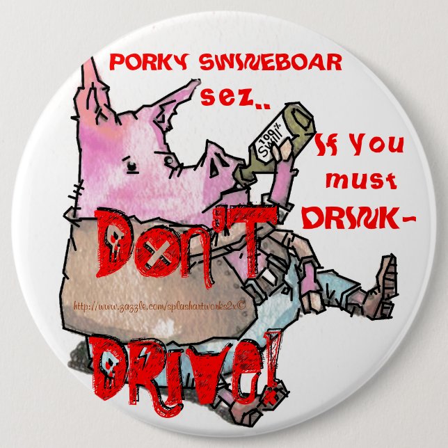"PORKY SWINEBOAR" BUTTON (Front)