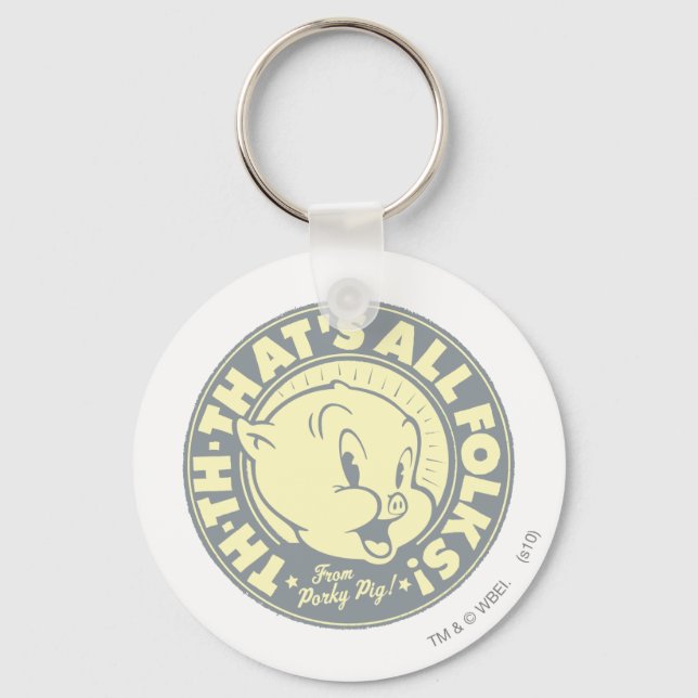 Porky TH-TH-THAT'S ALL FOLKS! Keychain (Front)
