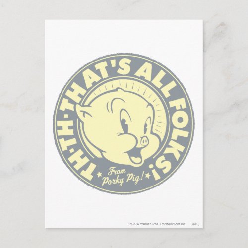 Porky TH_TH_THATS ALL FOLKS Postcard