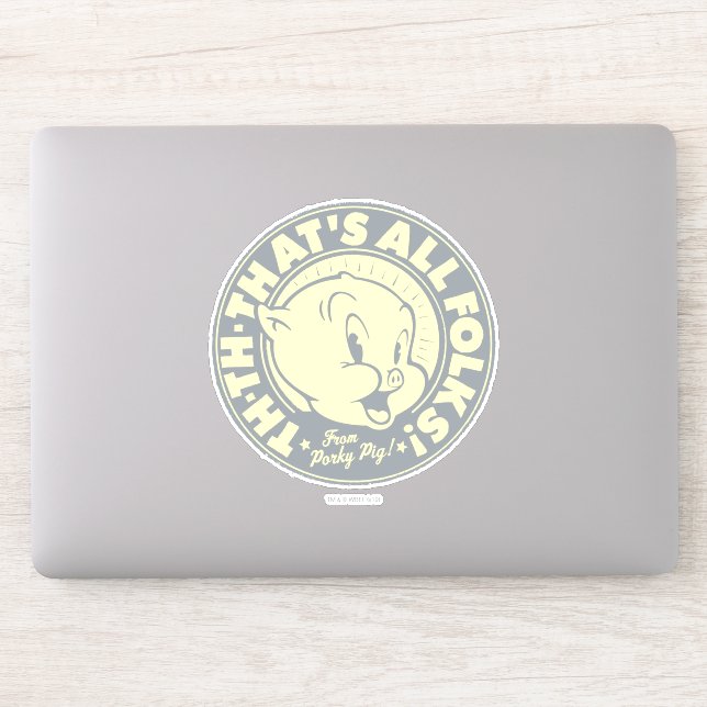 Porky TH-TH-THAT'S ALL FOLKS! Sticker (Computer)