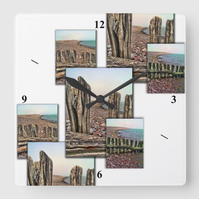 Porlock Triptych Square Wall Clock (Front)