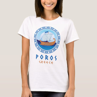 Poros, Greece Greek Ship Design Women's T-Shirt