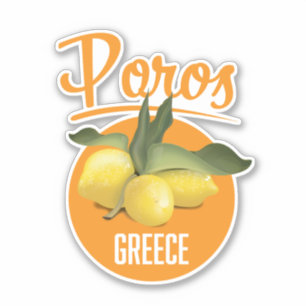 Poros Greece travel poster Art Print Sticker