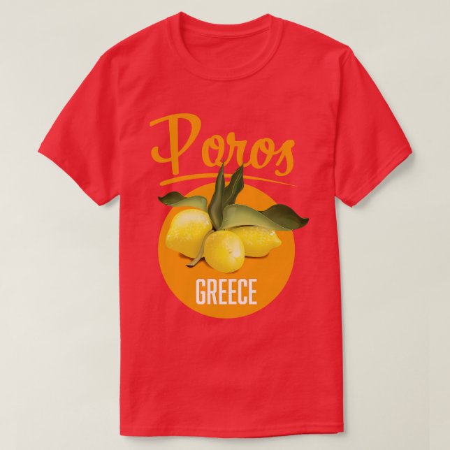 Poros Greece travel poster T-Shirt (Design Front)