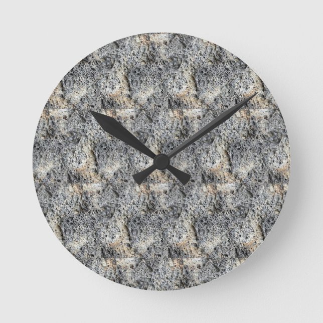 Porous Stone | Tilled Pattern | Round Clock (Front)