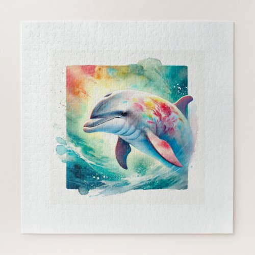 Porpoise in Serenity 130624AREF126 _ Watercolor Jigsaw Puzzle