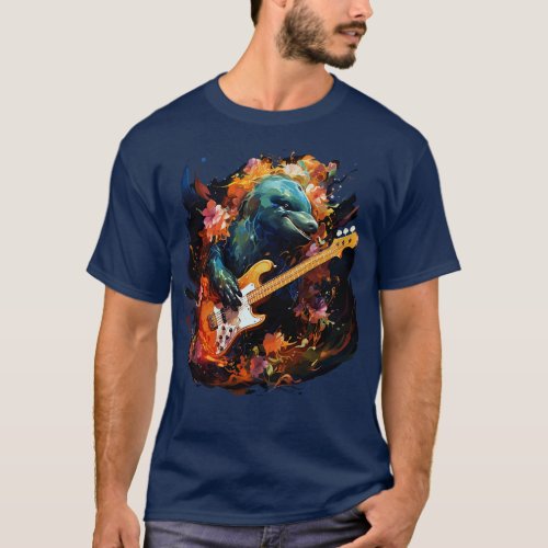 Porpoise Playing Guitar T_Shirt