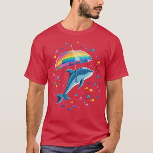Porpoise Rainy Day With Umbrella T_Shirt