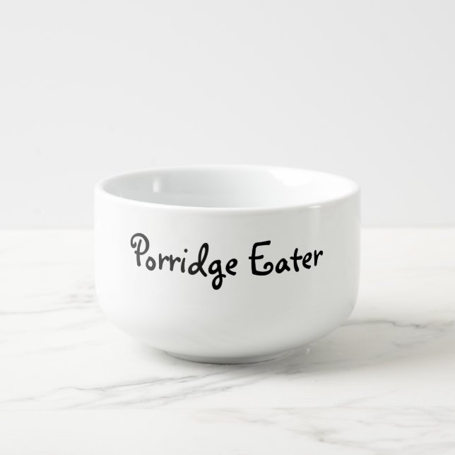 Porridge eater, personalised soup mug (Front)