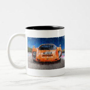 Porsche 906 0range Two-Tone coffee mug